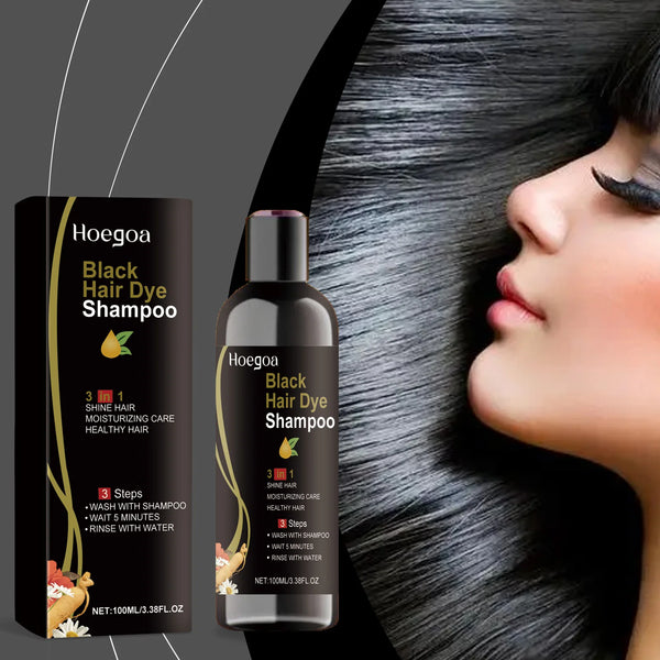 Hoegoa 3-in-1 Herbal Black Hair Dye Shampoo