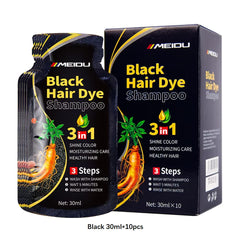 3-in-1 Herbal Hair Dye Shampoo – Natural Black Color & Conditioner (30ml/500ml)