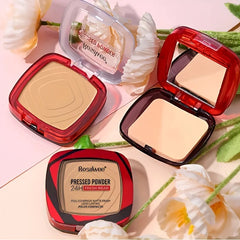 Full Coverage Pressed Powder Foundation – 24H Matte Oil Control with Puff