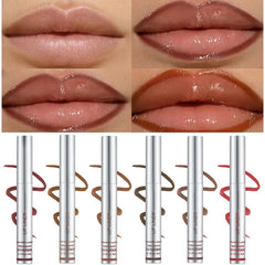 6-Color Peel-Off Lip Liner & Matte Lip Tint – Waterproof Long-Lasting