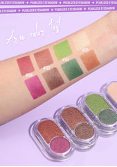 2-Color Pearl Eyeshadow Palette – Long-Lasting Waterproof Shimmer