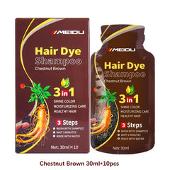 3-in-1 Herbal Hair Dye Shampoo – Natural Black Color & Conditioner (30ml/500ml)