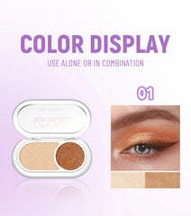 2-Color Pearl Eyeshadow Palette – Long-Lasting Waterproof Shimmer