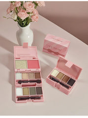 3-in-1 Eyeshadow, Highlighter & Blush Palette – Waterproof & Long-Lasting