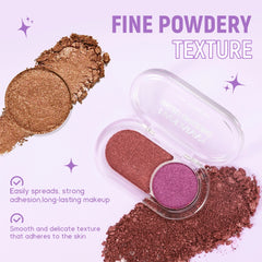 2-Color Pearl Eyeshadow Palette – Long-Lasting Waterproof Shimmer