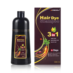 3-in-1 Herbal Hair Dye Shampoo – Natural Black Color & Conditioner (30ml/500ml)