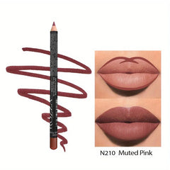 14-Color Nude Matte Lip Liner Set – Long-Lasting Waterproof Pencils