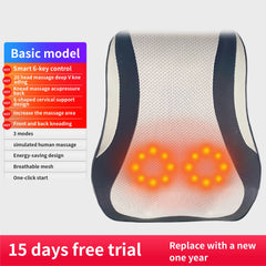 Electric Shiatsu Neck & Back Massager Pillow with Heat & Vibration