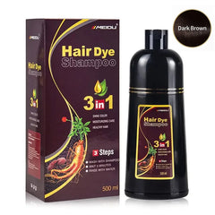 3-in-1 Herbal Hair Dye Shampoo – Natural Black Color & Conditioner (30ml/500ml)