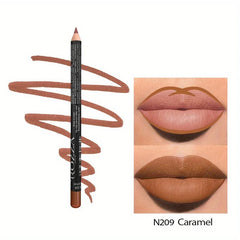 14-Color Nude Matte Lip Liner Set – Long-Lasting Waterproof Pencils