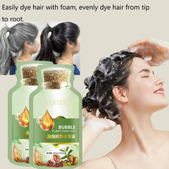 Herbal Hair Dye Shampoo – Natural Gray & White Hair Coverage with Plant Extracts
