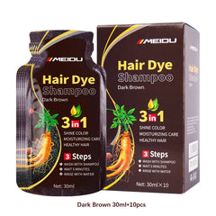 3-in-1 Herbal Hair Dye Shampoo – Natural Black Color & Conditioner (30ml/500ml)
