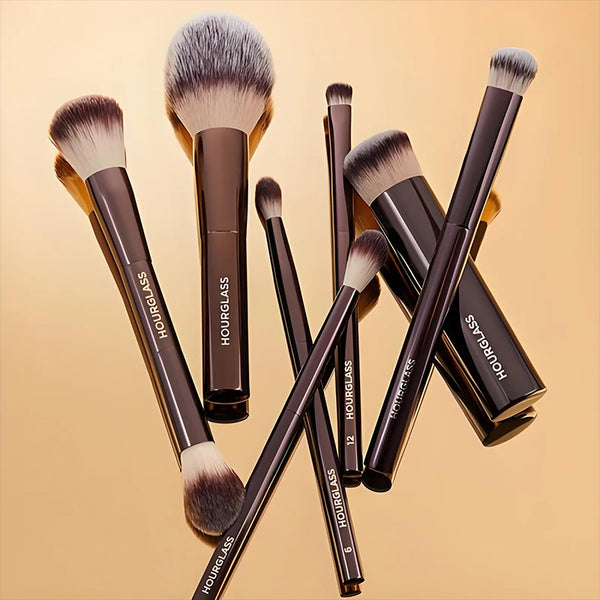 Hourglass Vegan Travel Brush Set – 7 Face & Eye Brushes with Bag