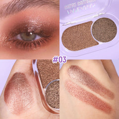 2-Color Pearl Eyeshadow Palette – Long-Lasting Waterproof Shimmer