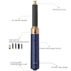 5-in-1 Hair Dryer Hot Air Comb