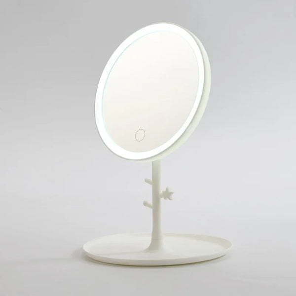 LED Touch Screen Makeup Mirror – Foldable, Lighted with 3 Color Modes & USB Rechargeable