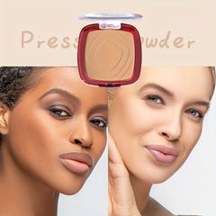 Full Coverage Pressed Powder Foundation – 24H Matte Oil Control with Puff