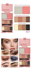3-in-1 Eyeshadow, Highlighter & Blush Palette – Waterproof & Long-Lasting