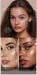 3-Color Shimmer Highlighter Palette – Waterproof Brightening Contour