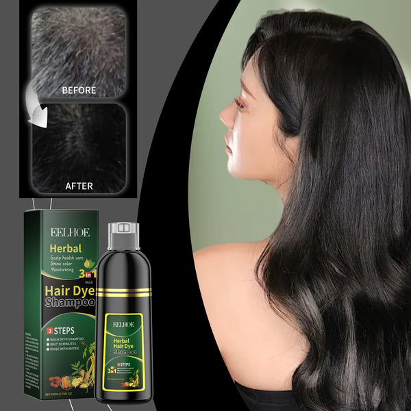 Noni Plant Essence Hair Dye Shampoo – Fast Black Color, 5-Min Gray Coverage (200ml)