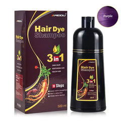 3-in-1 Herbal Hair Dye Shampoo – Natural Black Color & Conditioner (30ml/500ml)