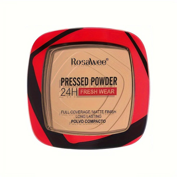 Full Coverage Pressed Powder Foundation – 24H Matte Oil Control with Puff