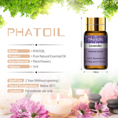 PHATOIL 15pcs Essential Oils Set – Natural Aromatherapy for Diffusers
