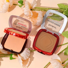 Full Coverage Pressed Powder Foundation – 24H Matte Oil Control with Puff