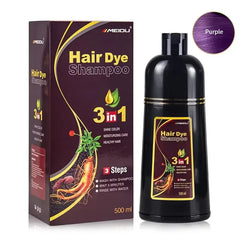 3-in-1 Herbal Hair Dye Shampoo – Natural Black Color & Conditioner (30ml/500ml)
