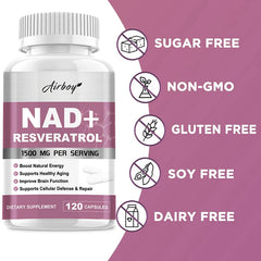 NAD+ & Resveratrol Supplement – Anti-Aging, Energy & Cellular Health Booster