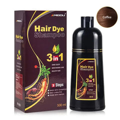 3-in-1 Herbal Hair Dye Shampoo – Natural Black Color & Conditioner (30ml/500ml)