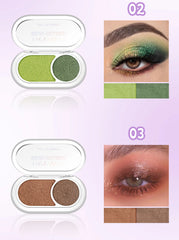 2-Color Pearl Eyeshadow Palette – Long-Lasting Waterproof Shimmer