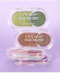 2-Color Pearl Eyeshadow Palette – Long-Lasting Waterproof Shimmer