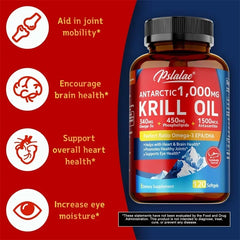 Antarctic Krill Oil Capsules – Astaxanthin, EPA & DHA for Heart, Brain & Joint Health