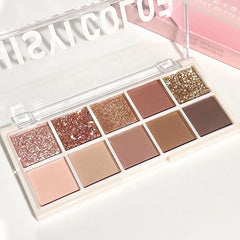 Star Rejuvenation 10-Color Eyeshadow Palette – Matte & Pearl Shades