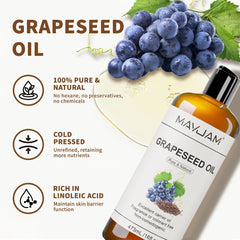 MAYJAM 473ml Carrier Oil Blend – Castor, Jojoba, Grapeseed & Coconut for Skin & Hair