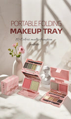 3-in-1 Eyeshadow, Highlighter & Blush Palette – Waterproof & Long-Lasting