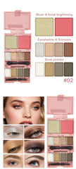 3-in-1 Eyeshadow, Highlighter & Blush Palette – Waterproof & Long-Lasting