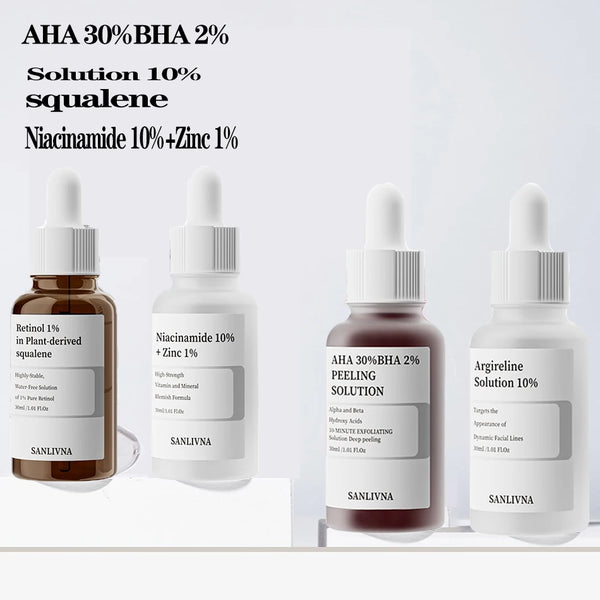 AHA BHA Exfoliating Serum Set – Niacinamide, Zinc & Peptide Complex