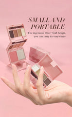 3-in-1 Eyeshadow, Highlighter & Blush Palette – Waterproof & Long-Lasting