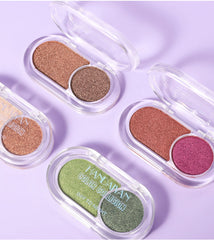 2-Color Pearl Eyeshadow Palette – Long-Lasting Waterproof Shimmer