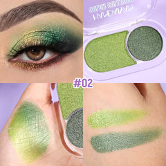 2-Color Pearl Eyeshadow Palette – Long-Lasting Waterproof Shimmer