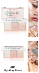 3-Color Shimmer Highlighter Palette – Waterproof Brightening Contour