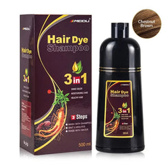 3-in-1 Herbal Hair Dye Shampoo – Natural Black Color & Conditioner (30ml/500ml)