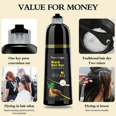 Black Hair Dye Shampoo – Fast Coloring, Natural & Long-Lasting (500ml)