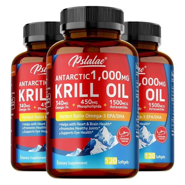 Antarctic Krill Oil Capsules – Astaxanthin, EPA & DHA for Heart, Brain & Joint Health