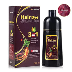 3-in-1 Herbal Hair Dye Shampoo – Natural Black Color & Conditioner (30ml/500ml)