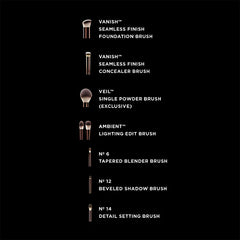 Hourglass Vegan Travel Brush Set – 7 Face & Eye Brushes with Bag