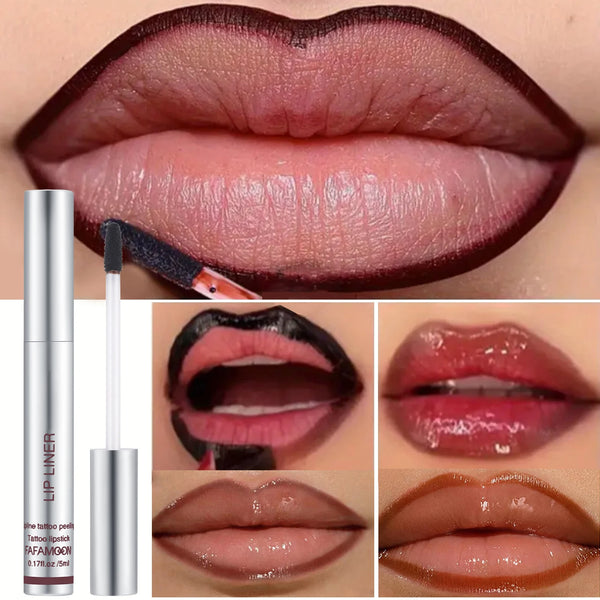 6-Color Peel-Off Lip Liner & Matte Lip Tint – Waterproof Long-Lasting