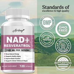NAD+ & Resveratrol Supplement – Anti-Aging, Energy & Cellular Health Booster